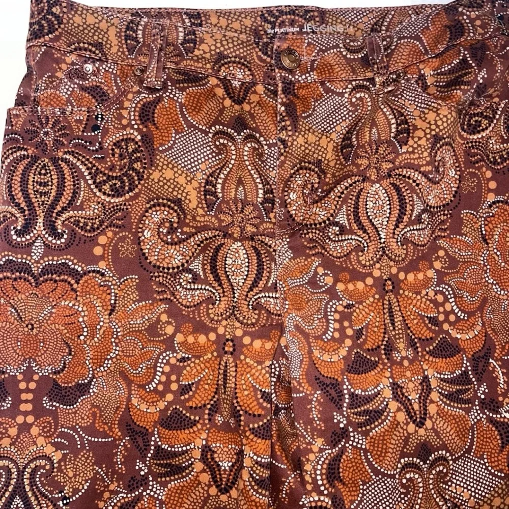 Chico’s Paisley Print High Rise Platinum Jeggings Jeans Sz 8